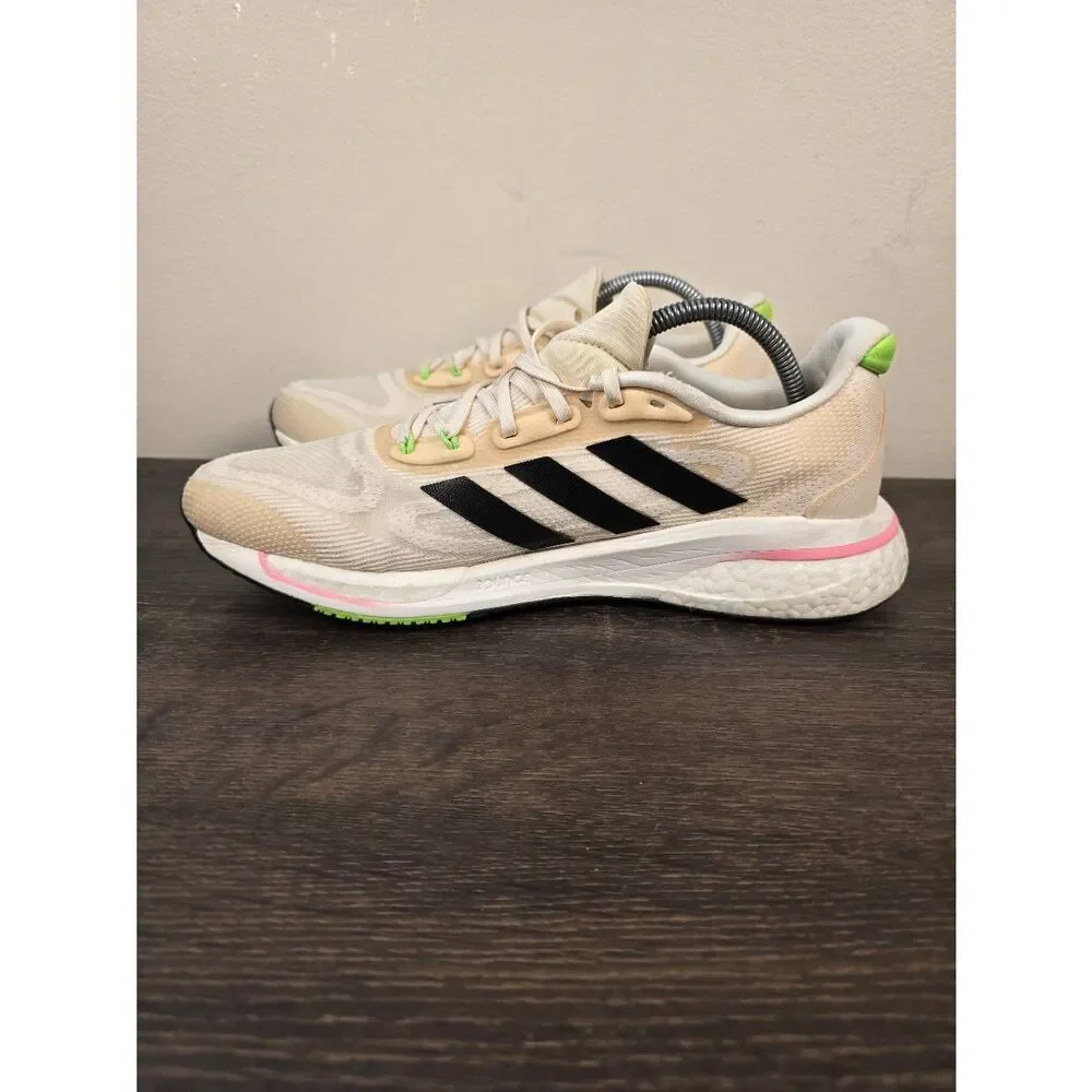 Adidas Supernova+ Womens Running Shoe Size 10.5 GY8313 Training Beige/Black/Pink